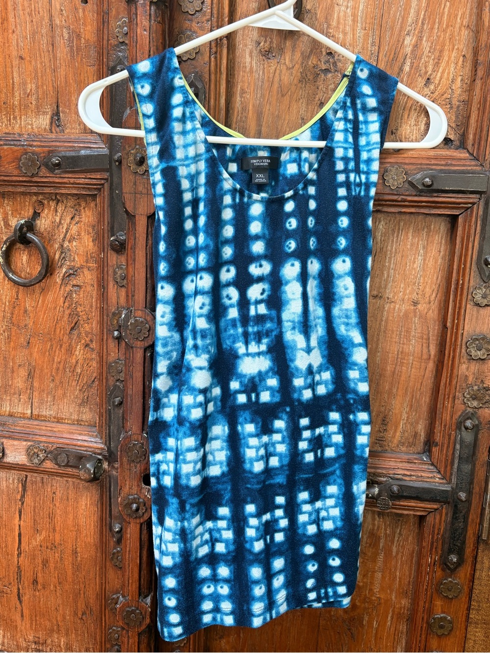 Simply Vera Vera Wang XXL Sleeveless Tank Top – Blue Tie-Dye Print Like New